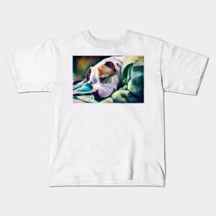 A Sleeping Pit Bull Terrier Kids T-Shirt
